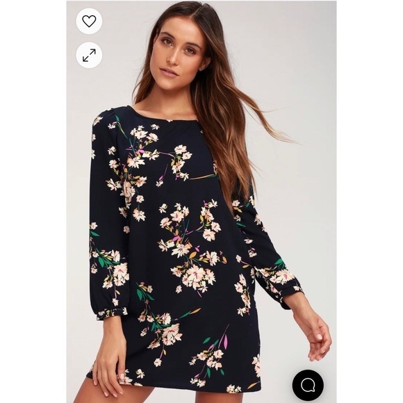 Lulus Dresses & Skirts - LULUS Herbaceous Babe Navy Floral Shift Dress Size S